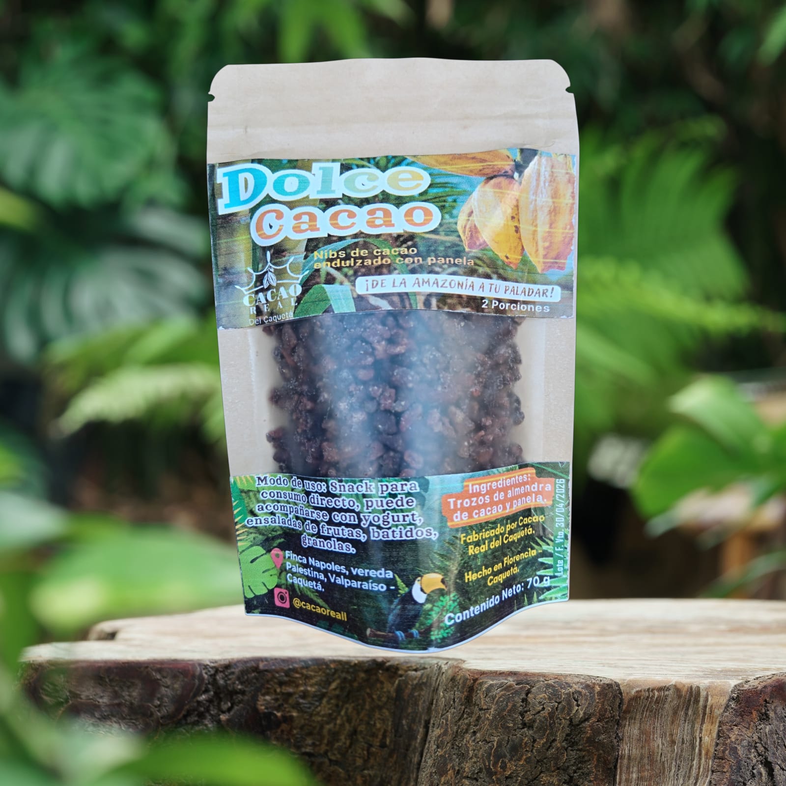 Dolce Cacao – Nibs Endulzados con Panela