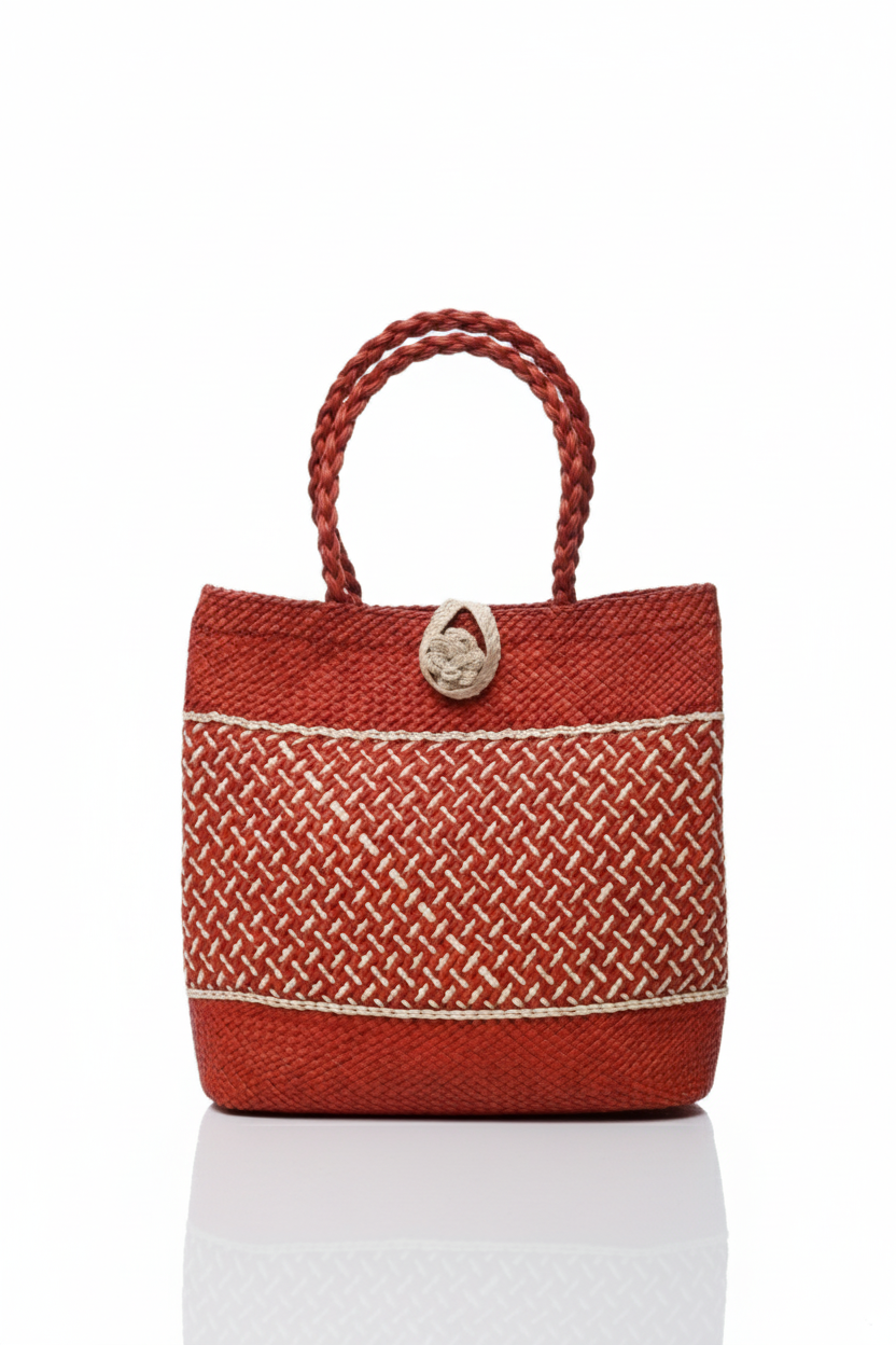 Bolso Artesanal Rojo en Fibra de Iraca